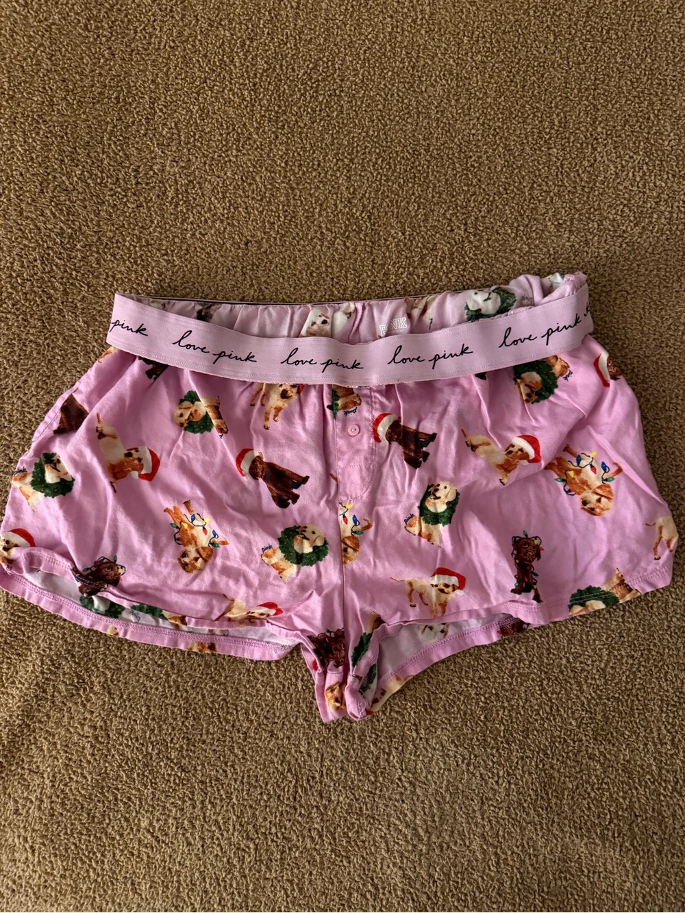 PINK Victoria's Secret Pink Puppy Print Lounge Shorts